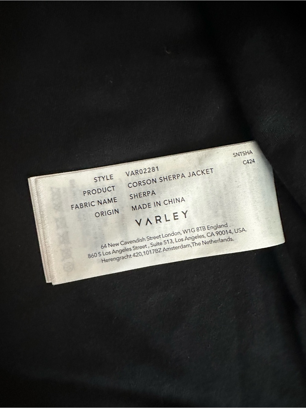 Varley Corson Sherpa Jacket - Black & Cream Chevron - Picture 4 of 13